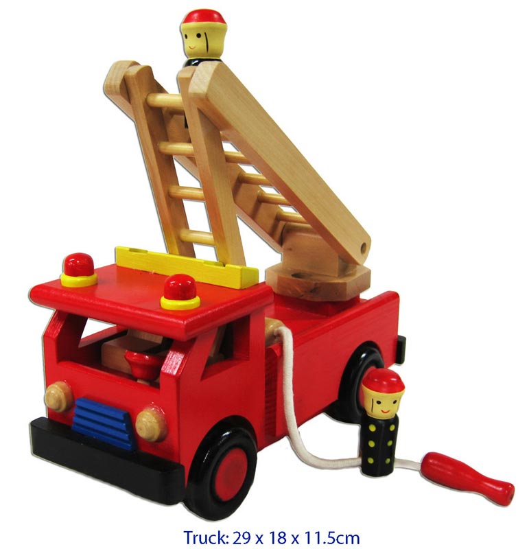 wooden fire truck ride on